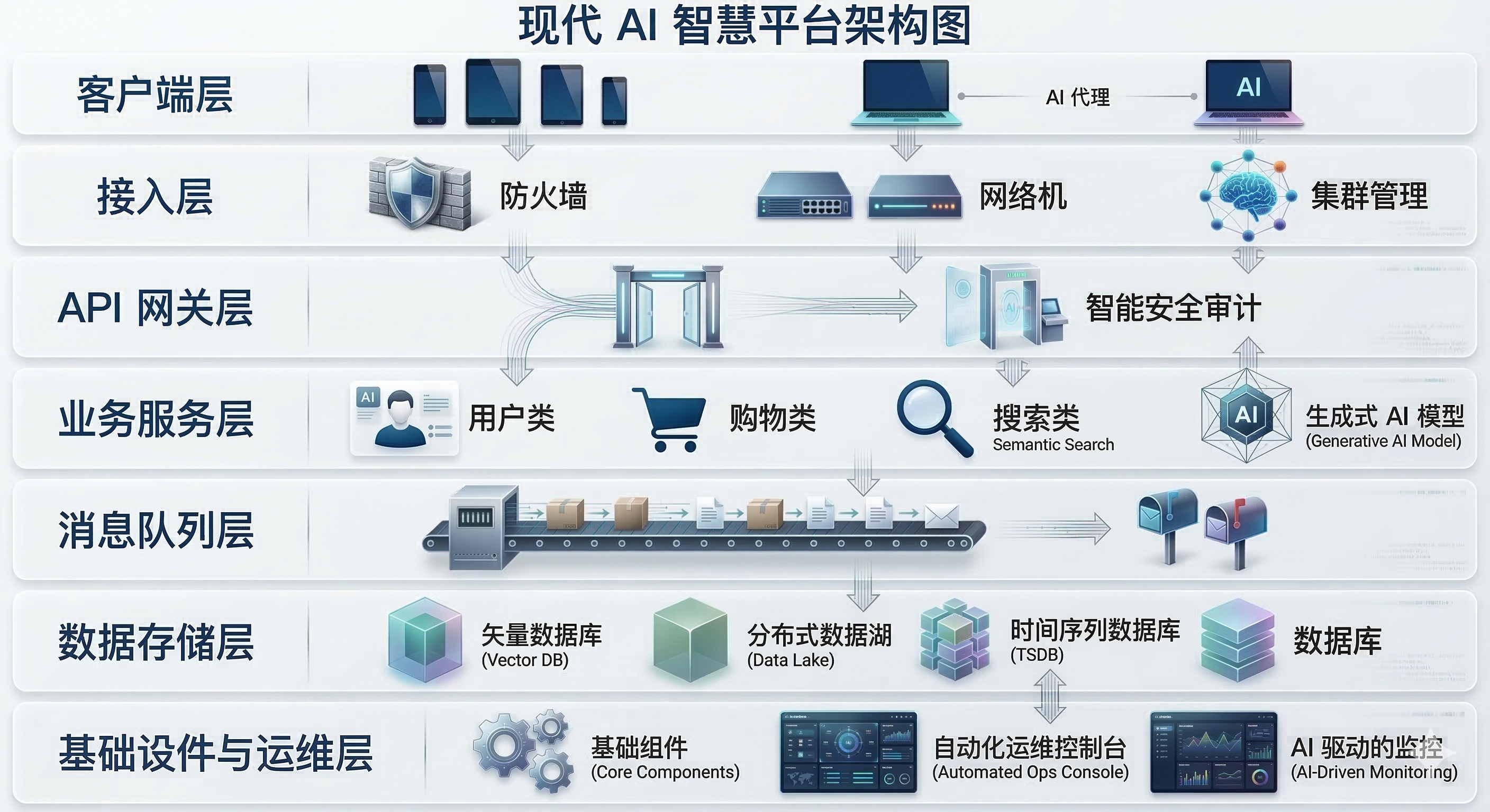 现代 AI 智慧平台架构图